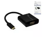 Adapter USB C típusú hím HDMI csatlakozó HDMI csatlakozóra, 4K*2K@60Hz, HDR, fekete, DINIC Box